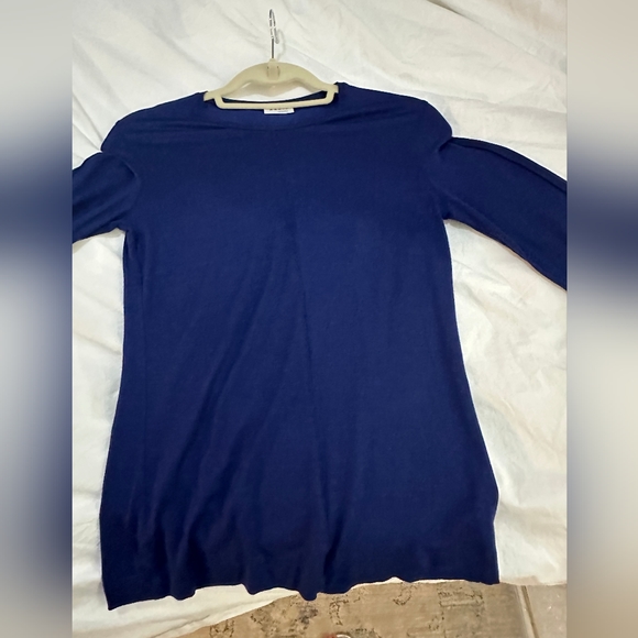 A-K-R-I-S PUNTO size 6 blue color long sleeve round neck women's blouse - Picture 2 of 12